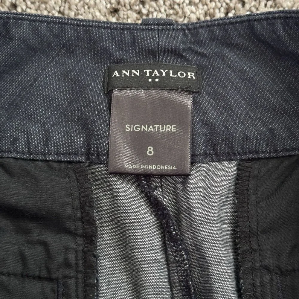 ANN TAYLOR Signature Chino Flat Front Mid Rise Shorts Size 8 Inseam 4.25” - Picture 2 of 8